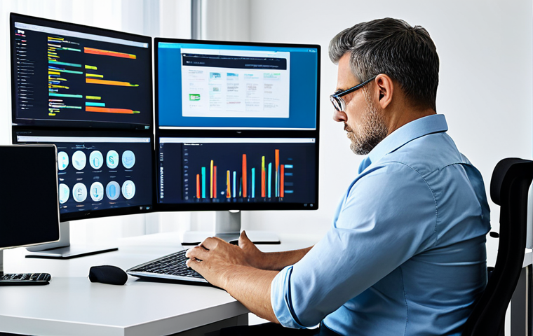 A professional individual, adult, seated at a desk in a modern, well-lit office, with multiple digital screens (laptop, tablet, smartphone) displaying numerous notifications. The subject is looking contemplatively at a screen, subtly conveying digital fatigue and information overload. They are fully clothed in modest business professional dress, appropriate attire, captured in a natural pose, with perfect anatomy, correct proportions, well-formed hands, and natural body proportions. High-quality professional photography, detailed, realistic, safe for work, appropriate content, family-friendly.