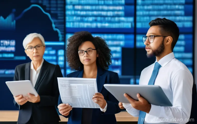 테크노스트레스 예방을 위한 법적 조치 - **Prompt:** A diverse group of people, including a young adult, a middle-aged woman, and an elderly ...