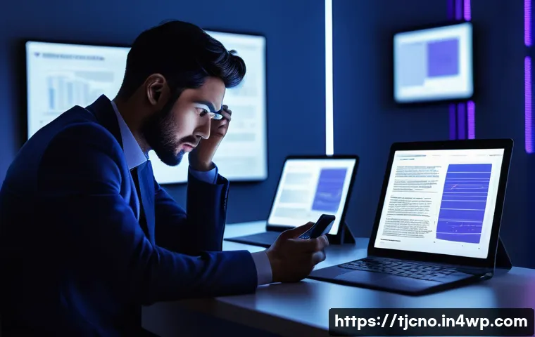 테크노스트레스와 인간의 정서적 반응 - **Image Prompt 1: Digital Overload and Technostress**
    A modern individual, appearing visibly str...